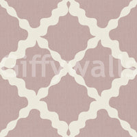Minimalist modern feel of this Geometric Dusty Rose Trellis wallpaper flows evenly