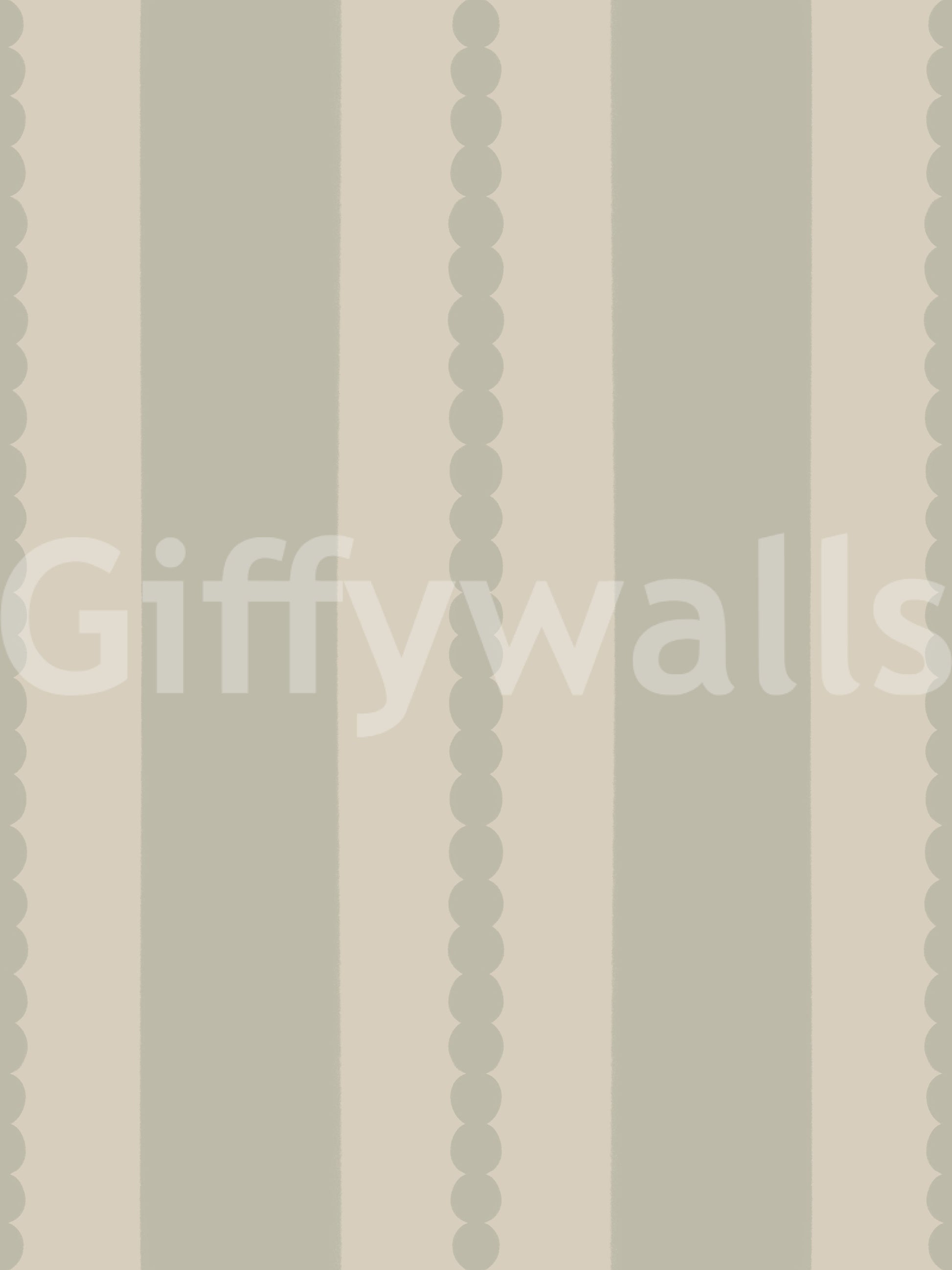 A seamless panel of Muted Scallop & Dot Stripes Wallpaper in neutral tones