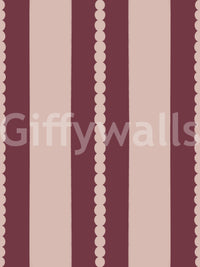 Blush & Berry Scallop Stripes Wallpaper featuring pale pink stripes