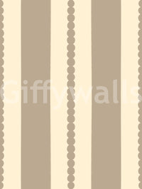 The elegant scallop elements in this wallpaper create a soft visual rhythm.