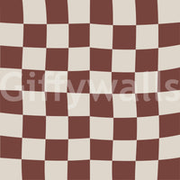 The surface of Groovy Checkered Ripple wallpaper has a warped motif.