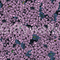 Countless tiny petals create texture on the Violet Lilac garden wallpaper.