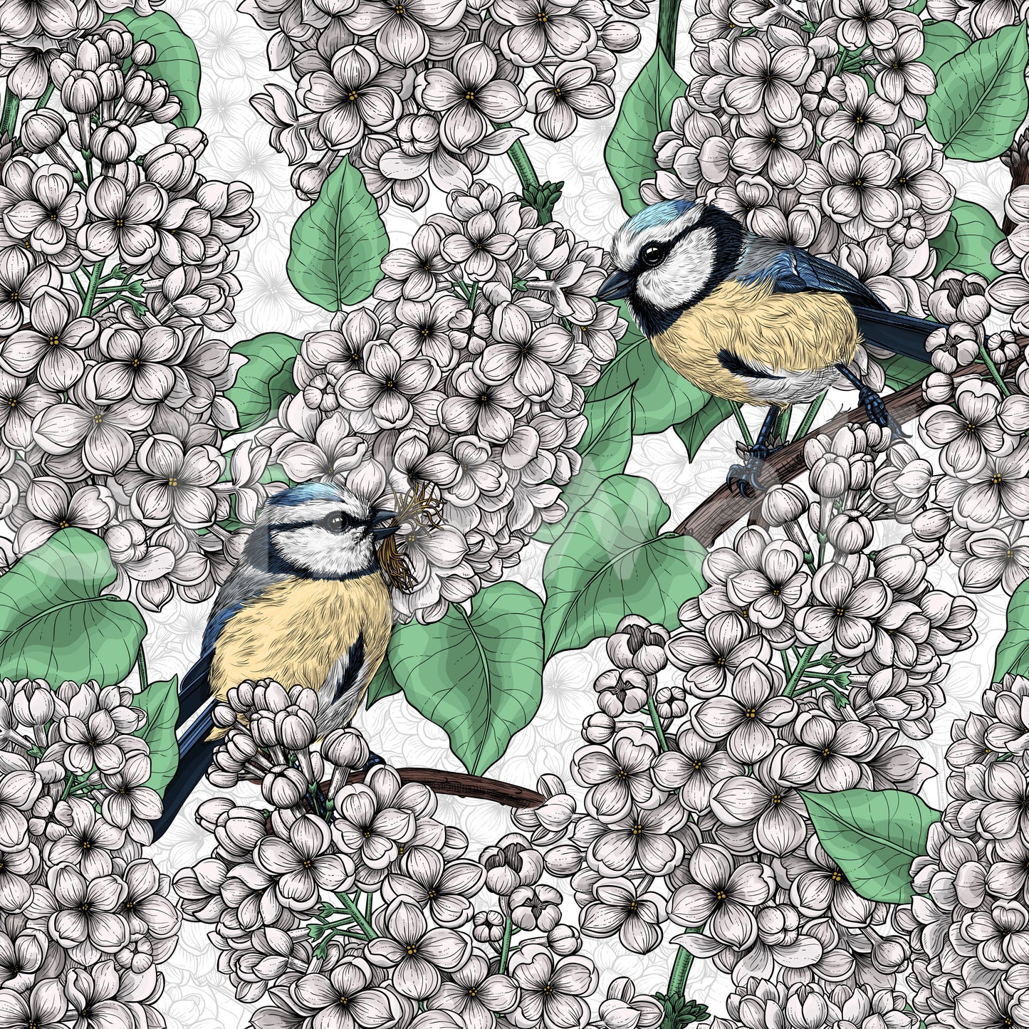 A crisp white background highlights this classic and illustrative wallpaper choice.