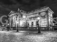 Shadows gather around the grand steps shown in the Nightscape wall mural.
