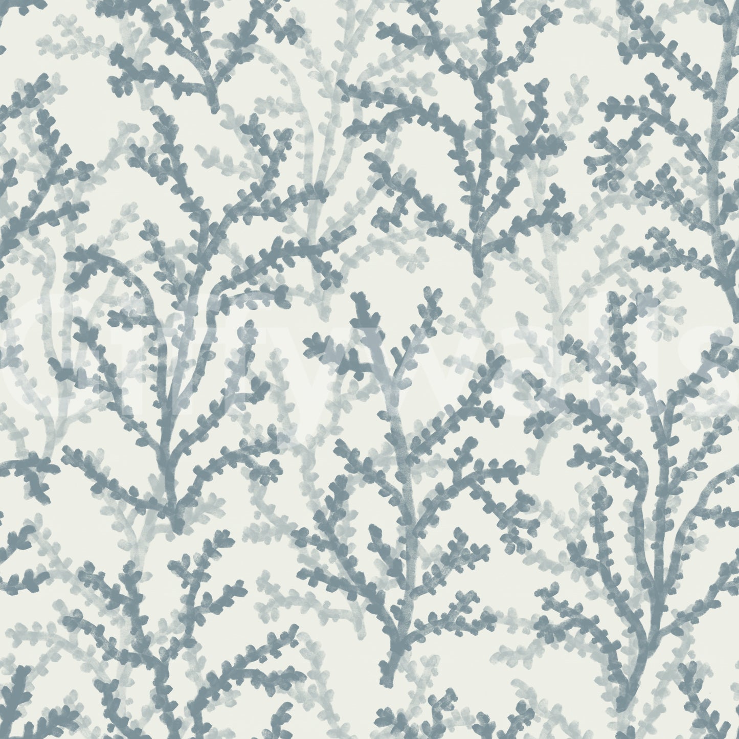 Interlocking seaweed shapes dominate this intricate Slate wallpaper layout.