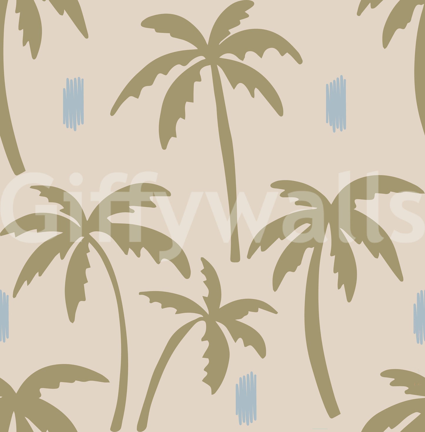 Olive Green Palm Tree Wallpaper Boho Coastal Wallpaper⁠
