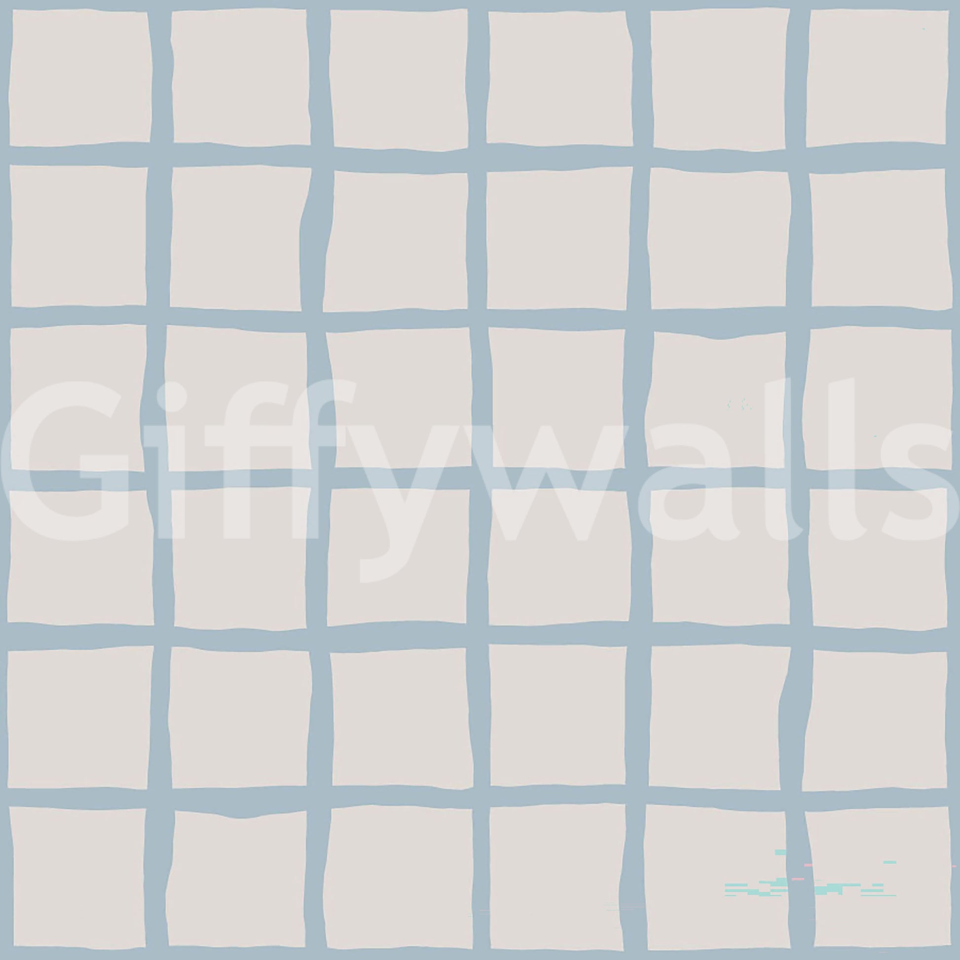 Minimal wallpaper with boho grid artwork and gentle square formation
