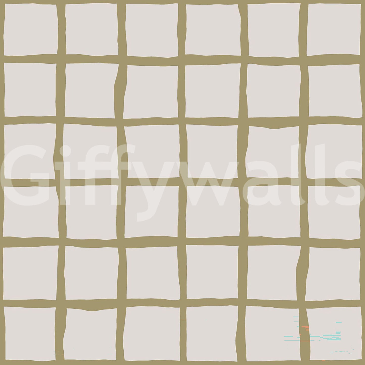 Olive Green Check Grid Wallpaper Boho Coastal Wallpaper⁠