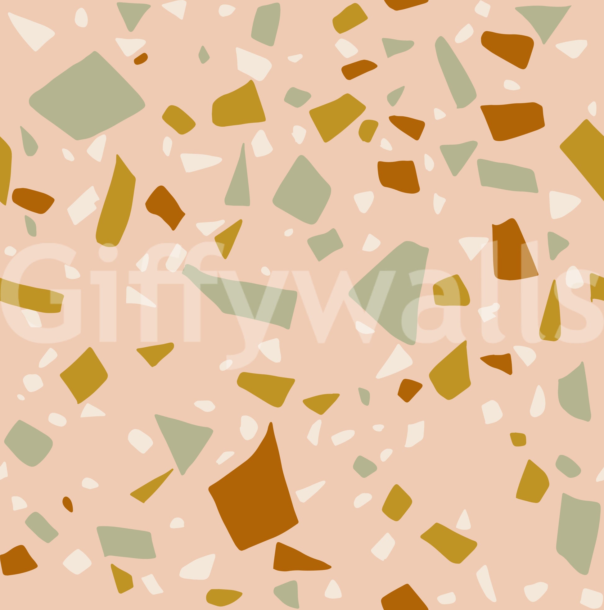 Mediterranean-style wallpaper featuring scattered stone-chip pattern artwork