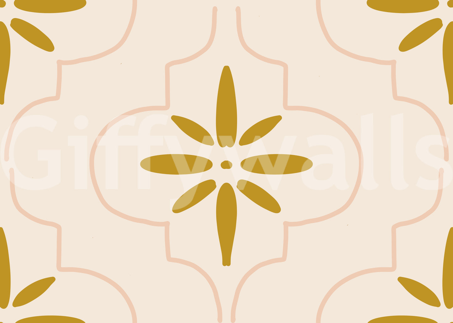 Pale sand color gives Mediterranean wallpaper a clean decorative look