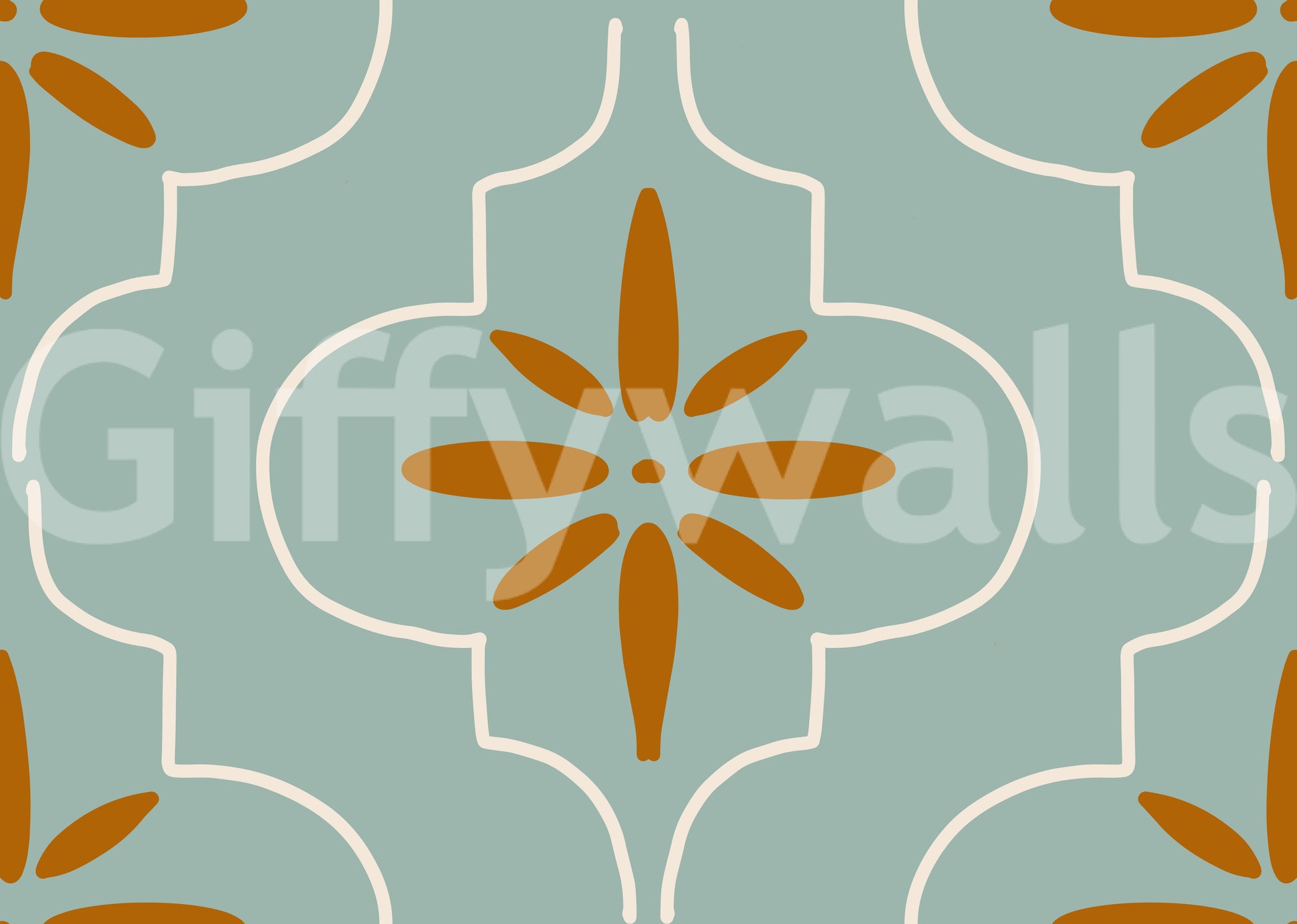 Mediterranean Wallpaper with repeating tile curves and earthy accents
