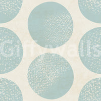 Textured dot wallpaper featuring large blue motifs and clean spacing