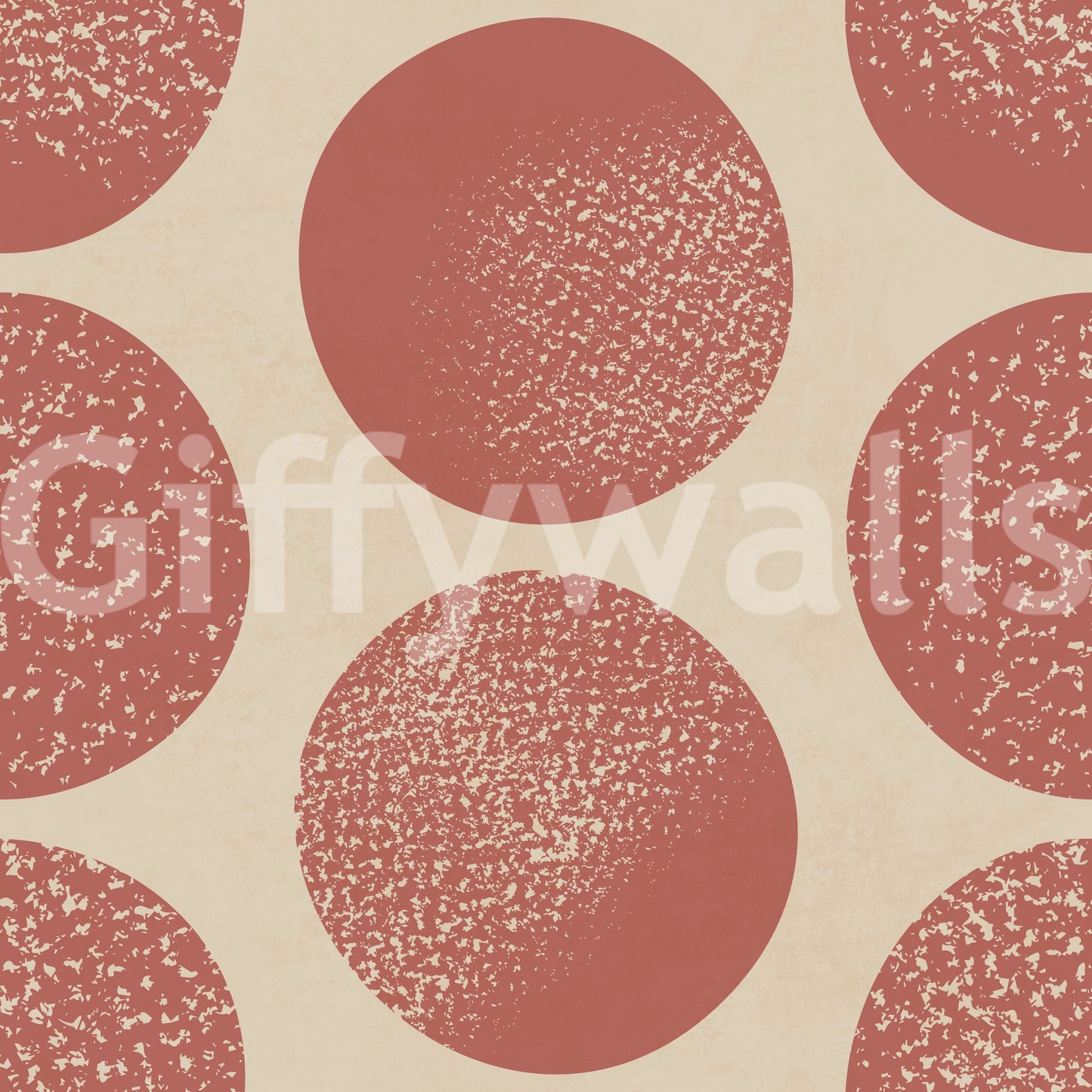 Modern Warm Beige Wallpaper with organic rust dots and aged stippled finish