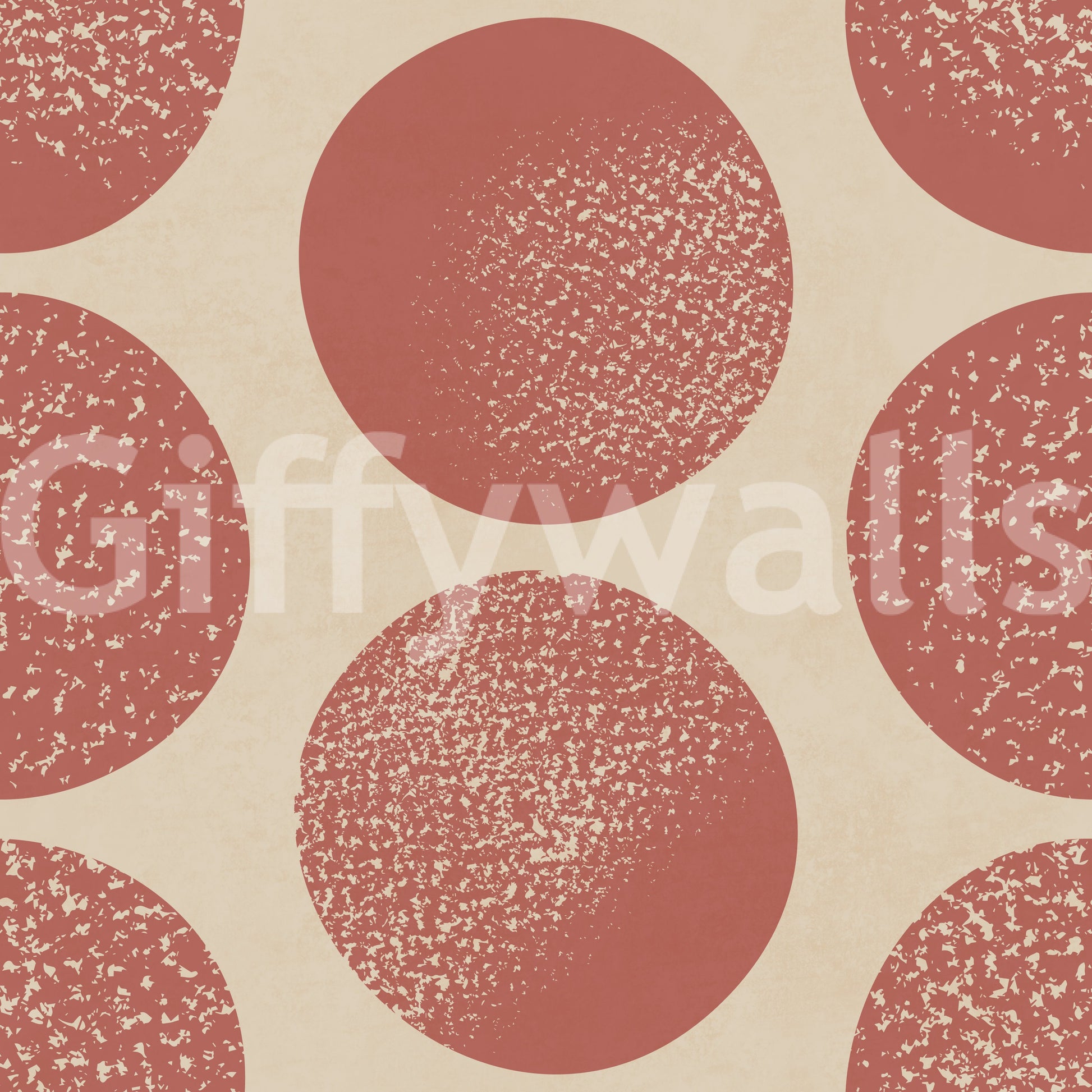 Modern Warm Beige Wallpaper with organic rust dots and aged stippled finish