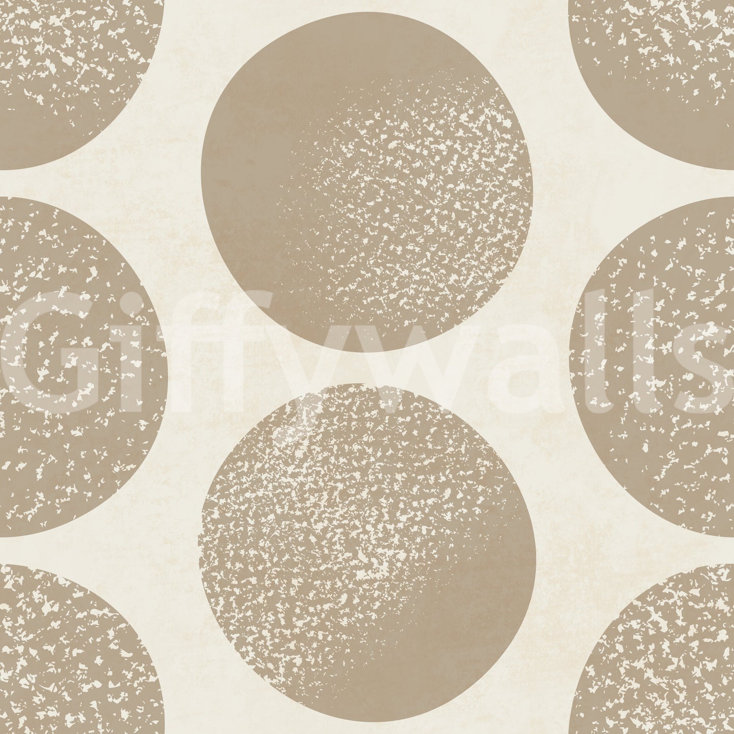 Organic circle wallpaper in warm beige with a calm modern repeat