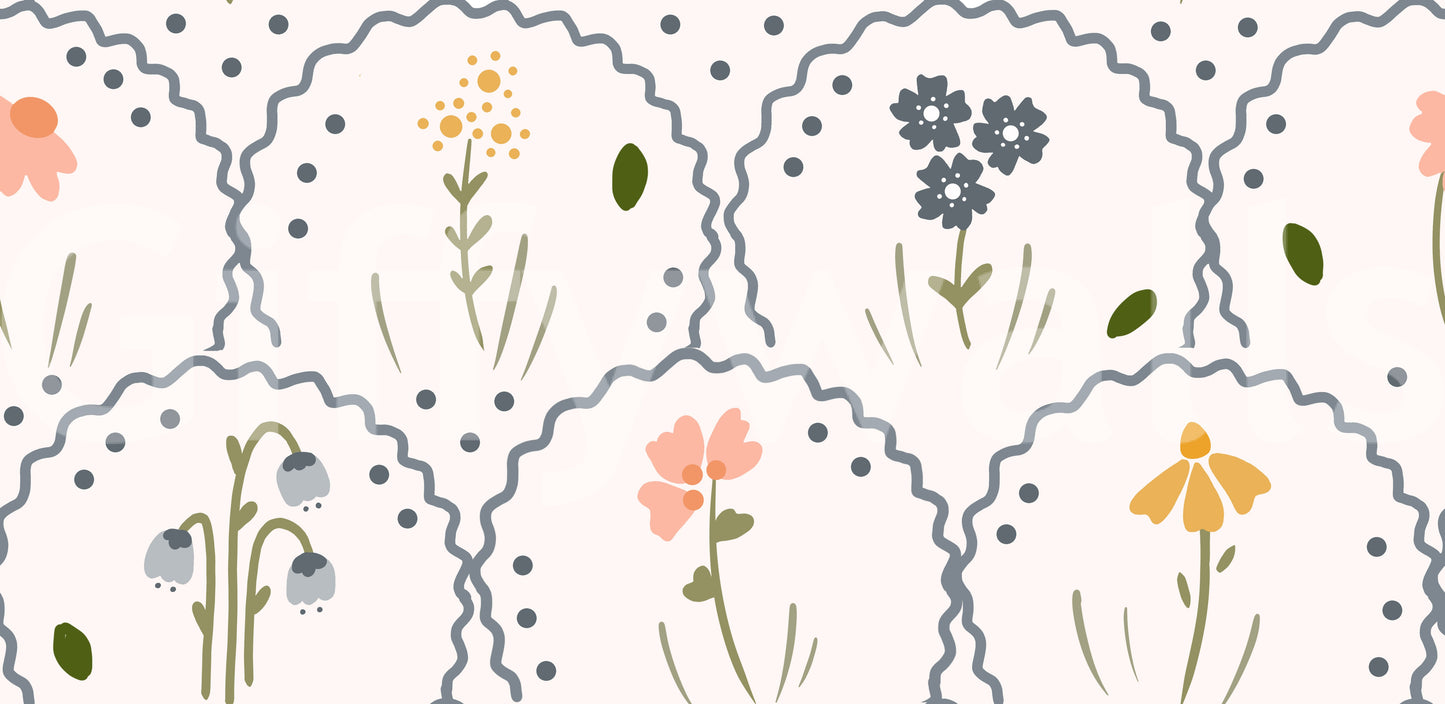 Victorian WIldflowers Wallpaper⁠