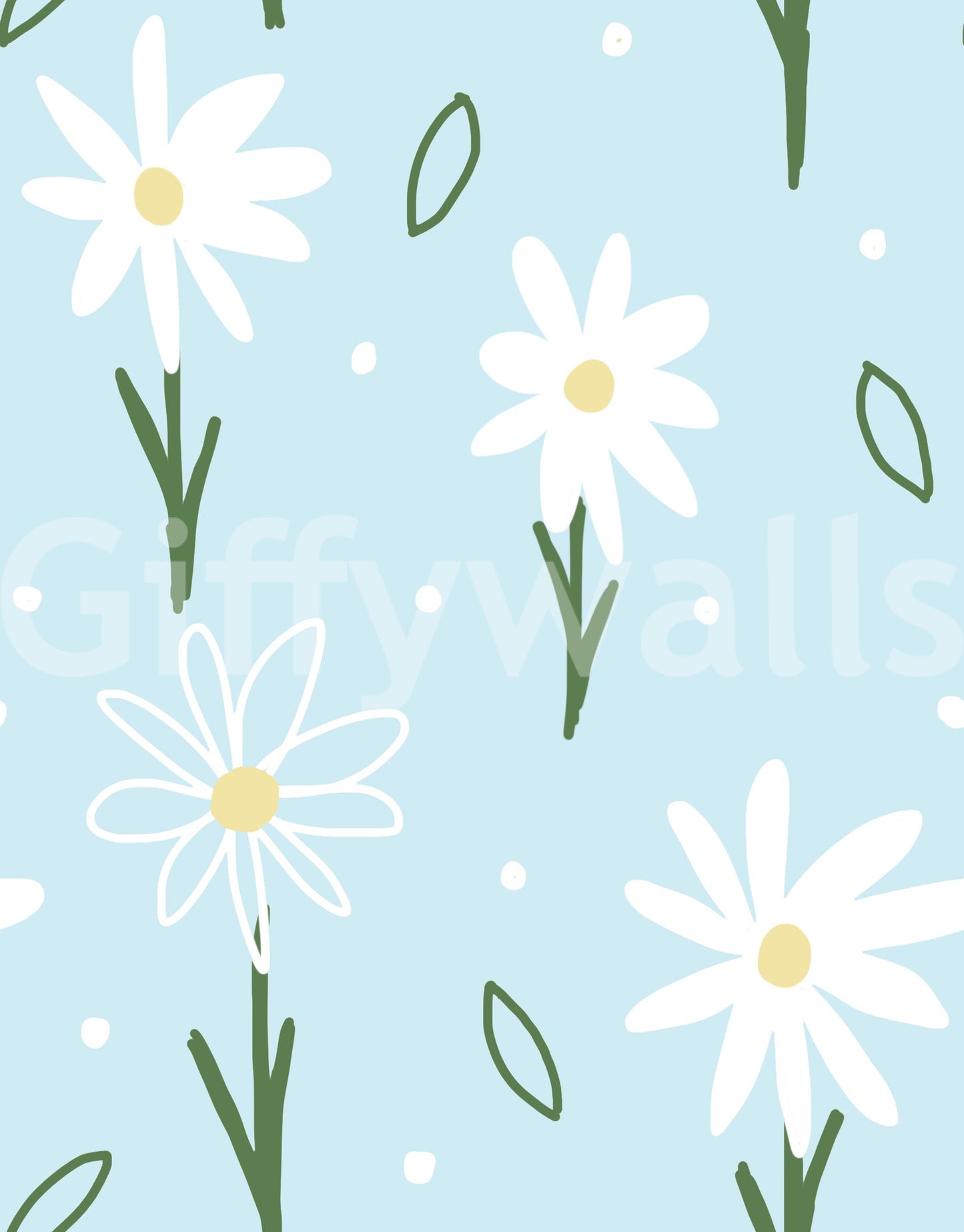 Daisy Delight on Blue Wallpaper⁠