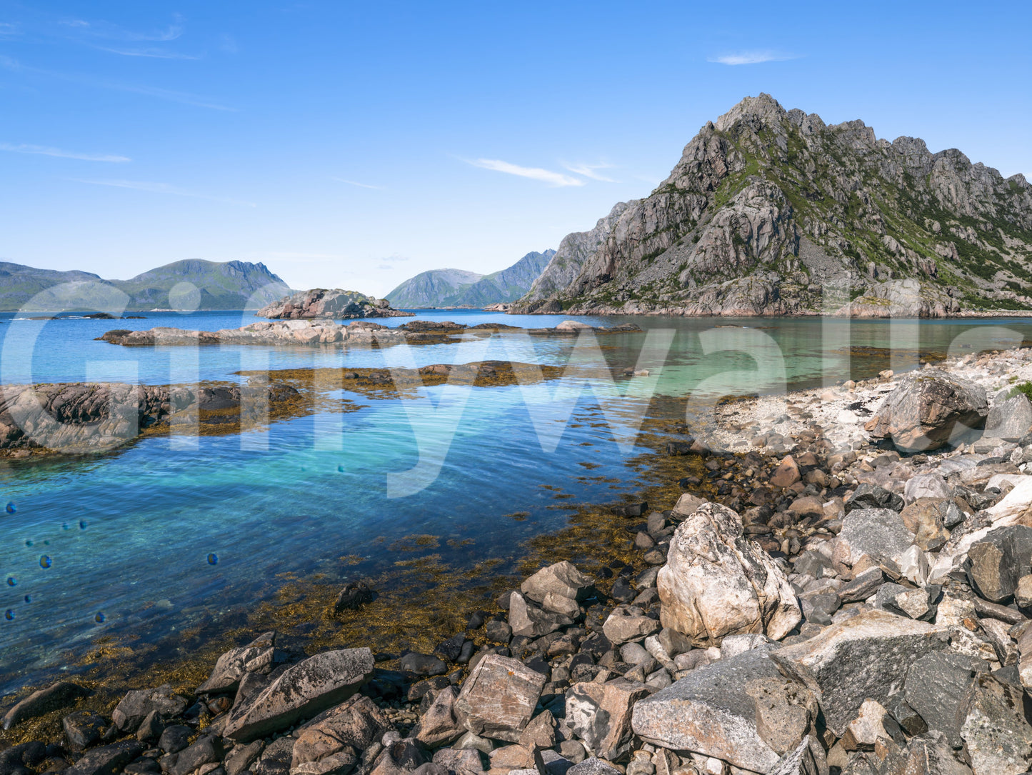 Coastal Peaks & Turquoise Depths Wall Mural