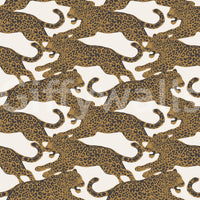Every leopard alternates direction on this golden big-cat wallpaper