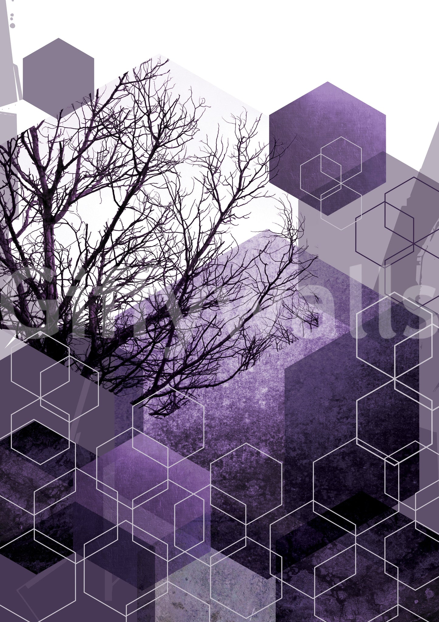 Shadowed Geometry Wall Mural