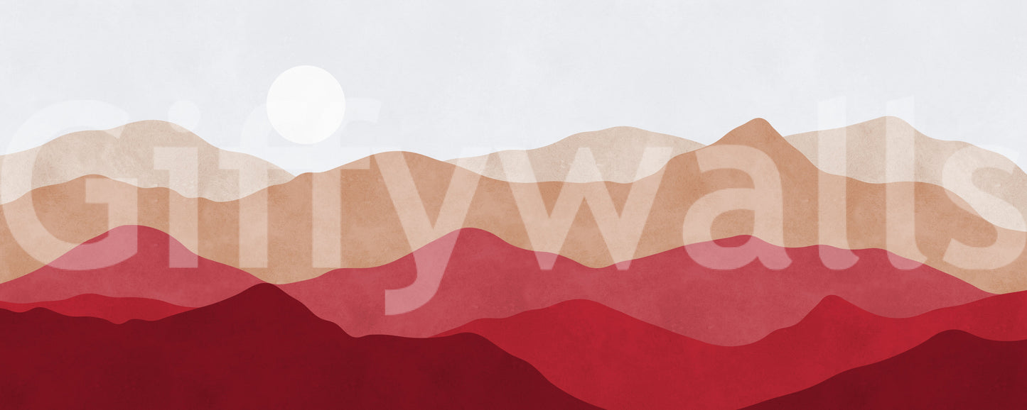 Crimson Horizon Vista Wall Mural