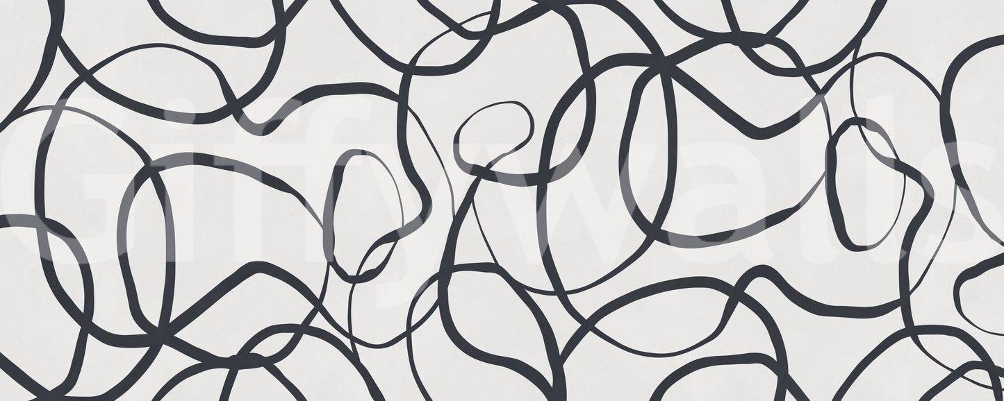 Abstract Serpentine Lines Wall Mural
