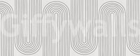 A quiet graphic flow runs through the Arch Rhythm wall mural with fine black lines.