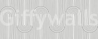 Minimalist graphic energy runs the Linear Rhythm Arches wall mural front to back.