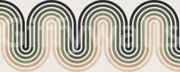 Organic Rhythm Curves wall mural with repeating waves and beige inner lines