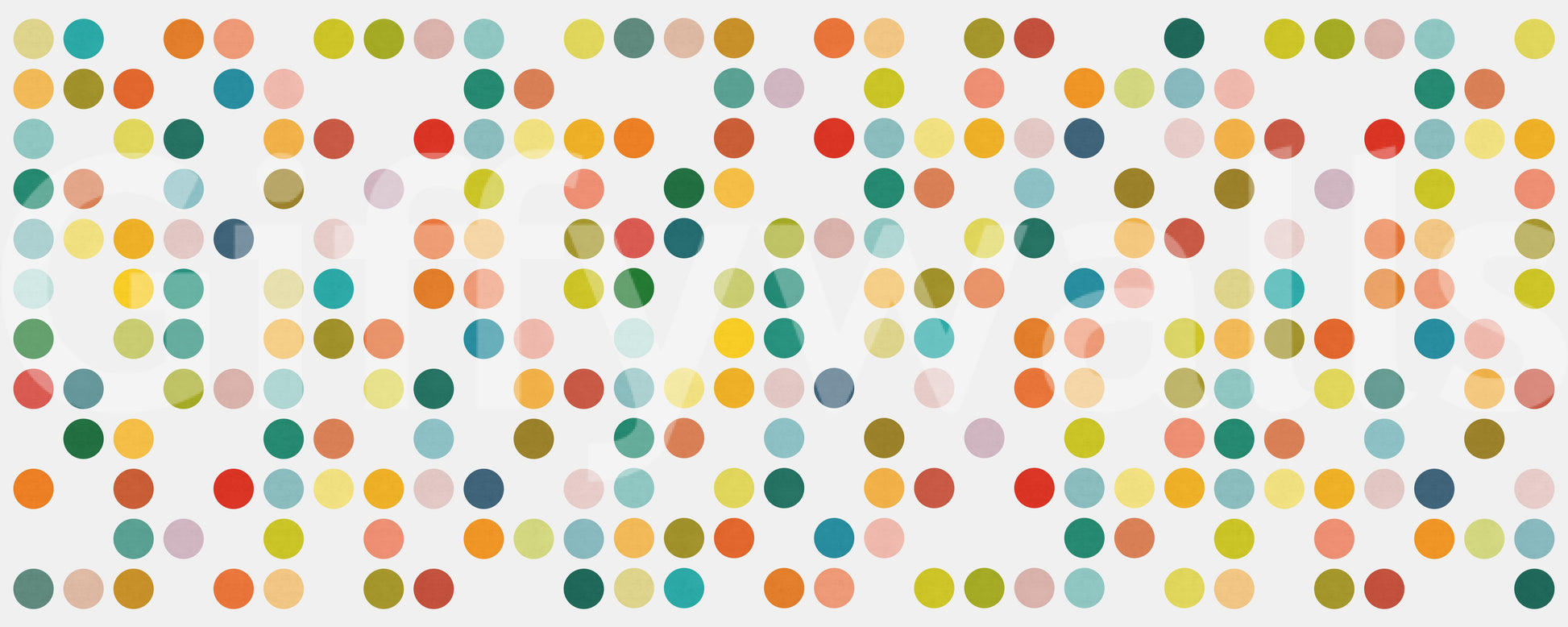 Playful retro wall mural with Mid-Century dots and airy pattern flow