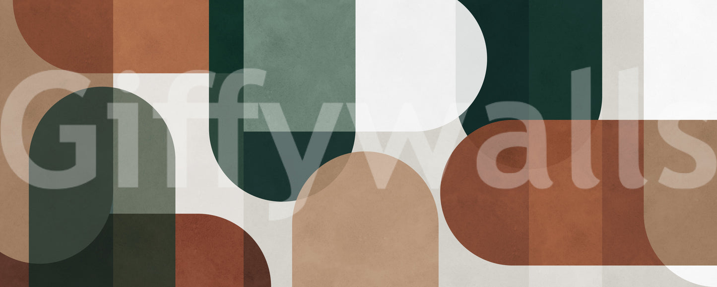 Modernist Earthy Geometry design with layered blocks and warm organic depth