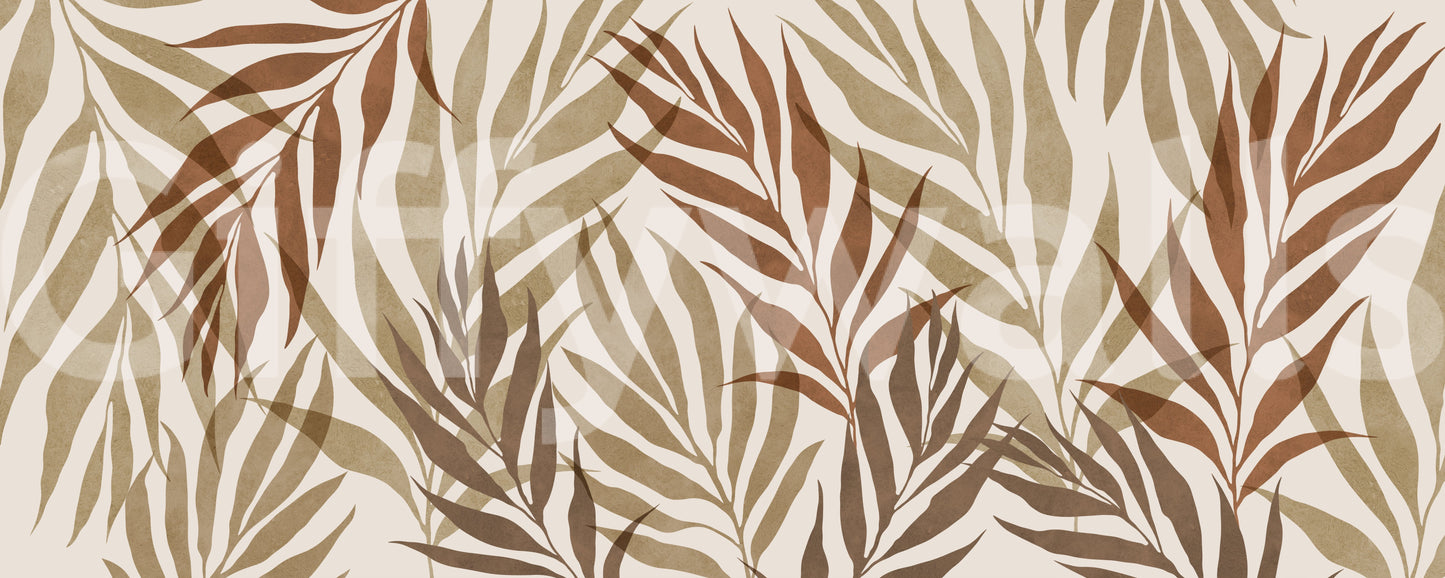Earthy Botanical Layers Wall Mural
