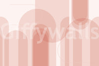 Blush Geometric Harmony Wall Mural close-up with muted pink depth