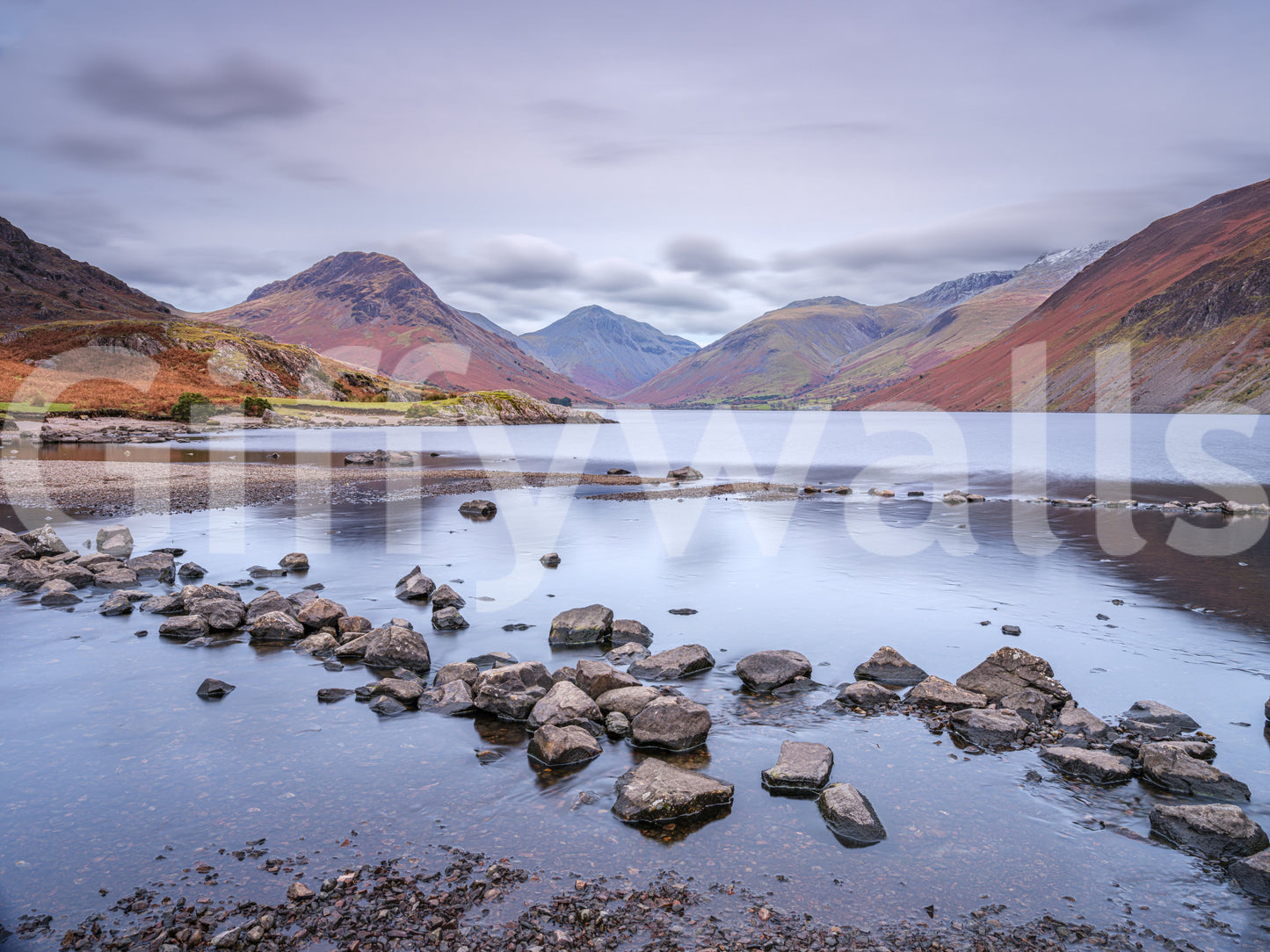 Wastwater's Autumnal Embrace Wall Mural