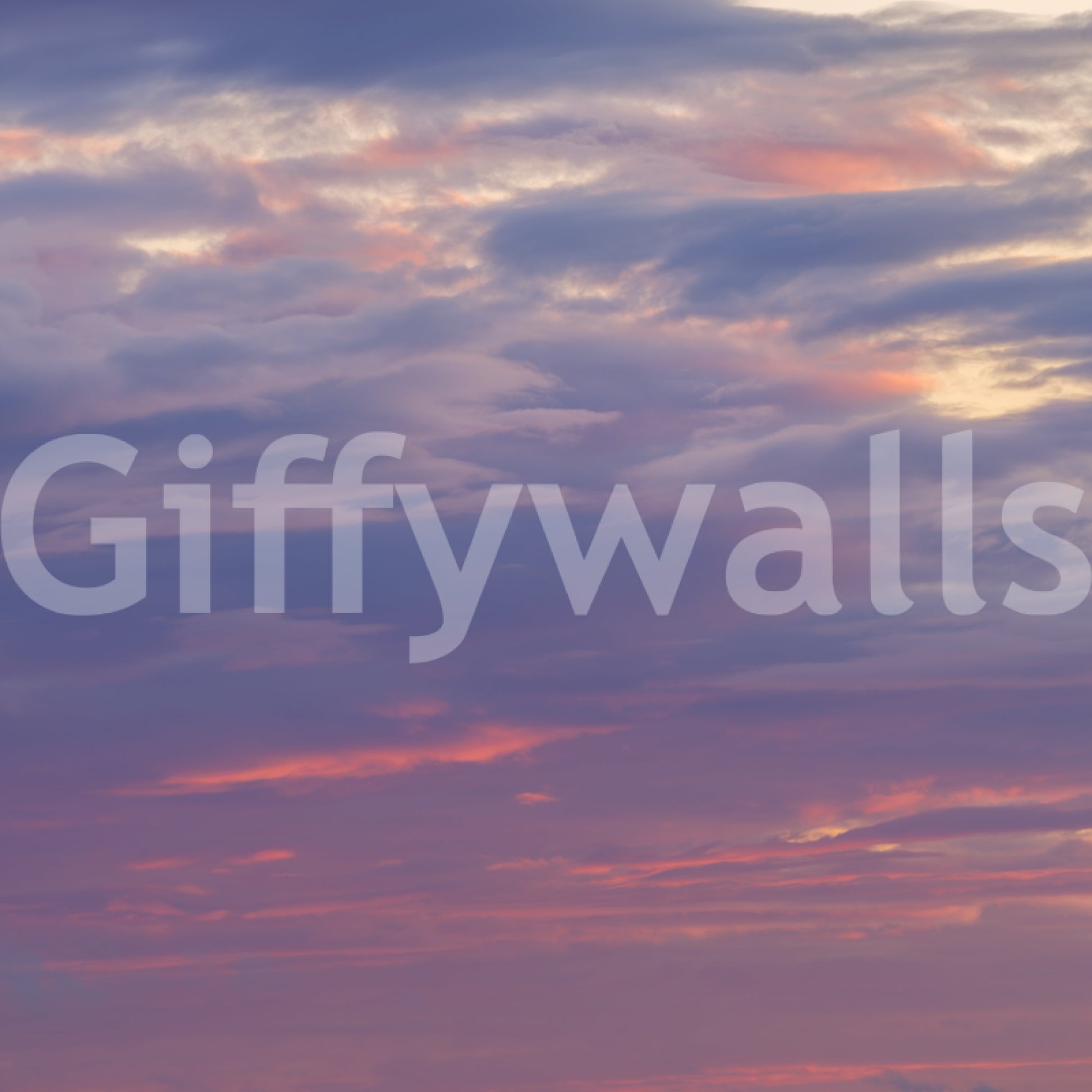 Serene cloudscape wall mural featuring soft evening skies
