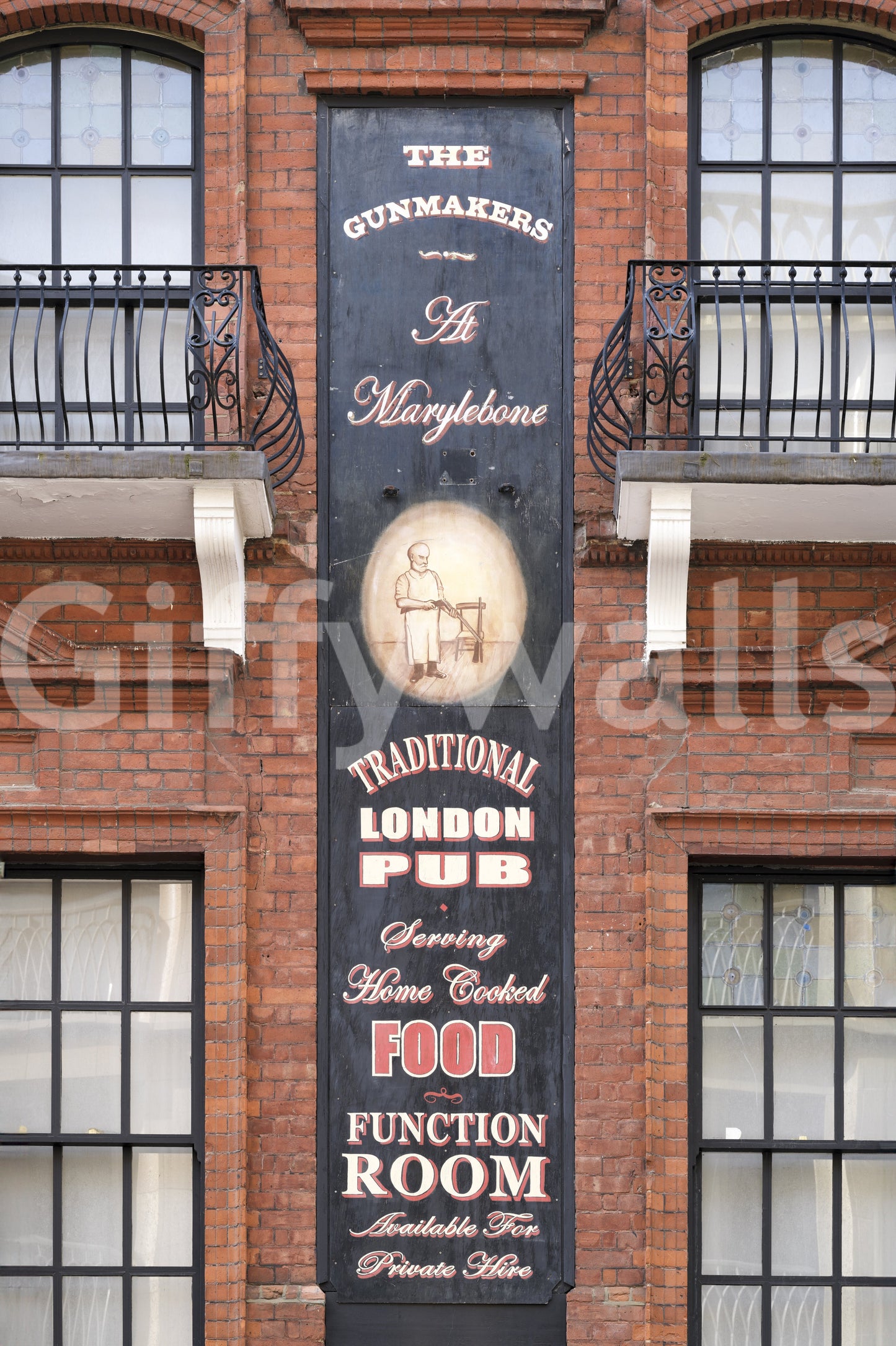 Marylebone Gunmakers Pub Facade Wall Mural
