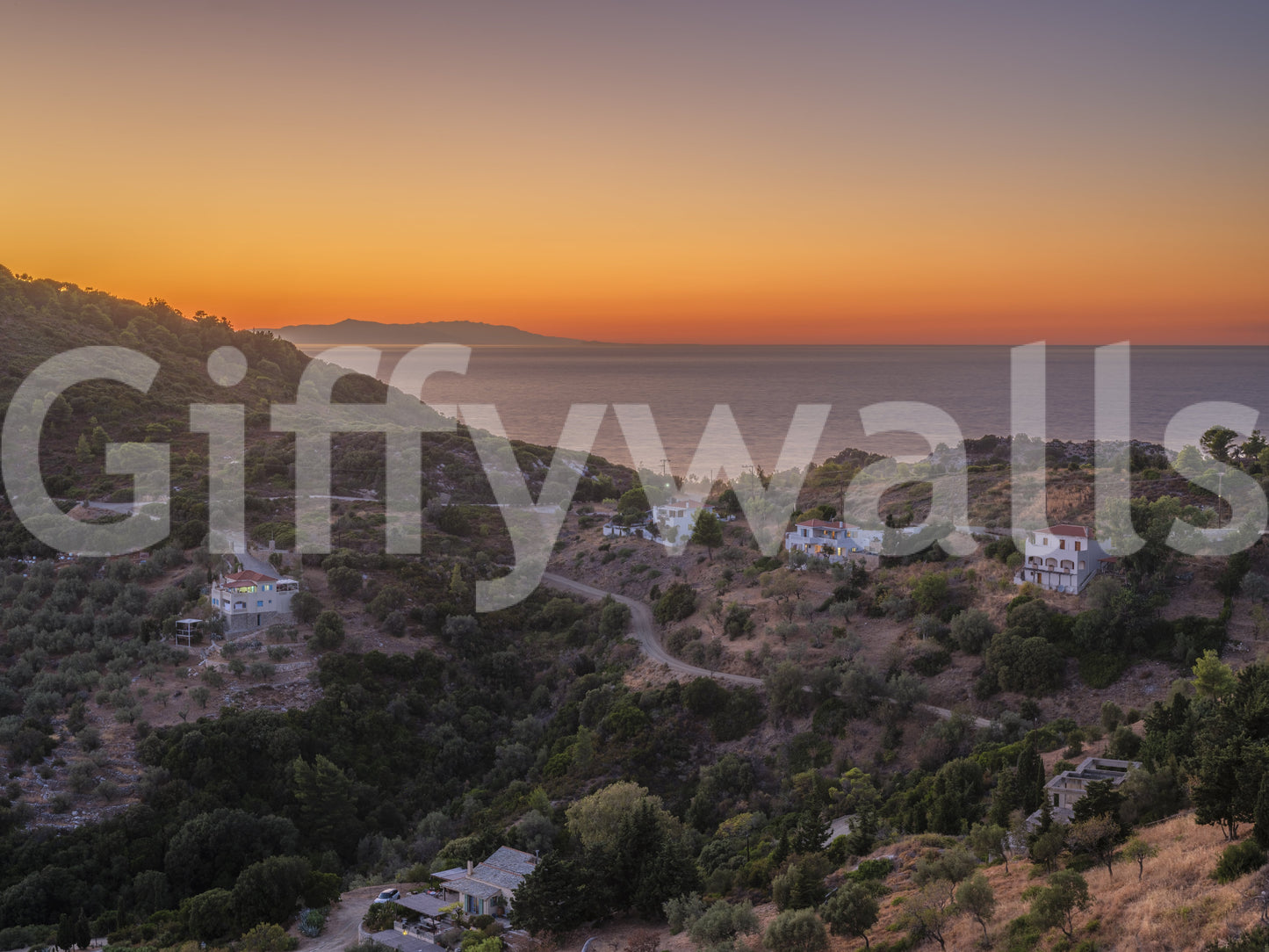 Golden Hour Coastline Serenity Wall Mural