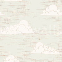 Faint rust flecks mark the cream sky inside this Cloud Sky wall mural