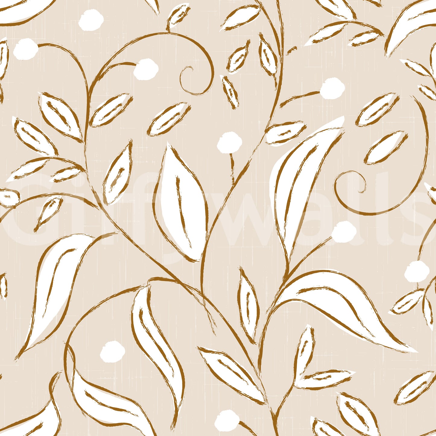 Beige Botanical Vine Wallpaper Scandinavian Neutral Wallpaper⁠