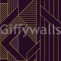 Gatsby Glamour Art Deco Purple & Gold Wallpaper