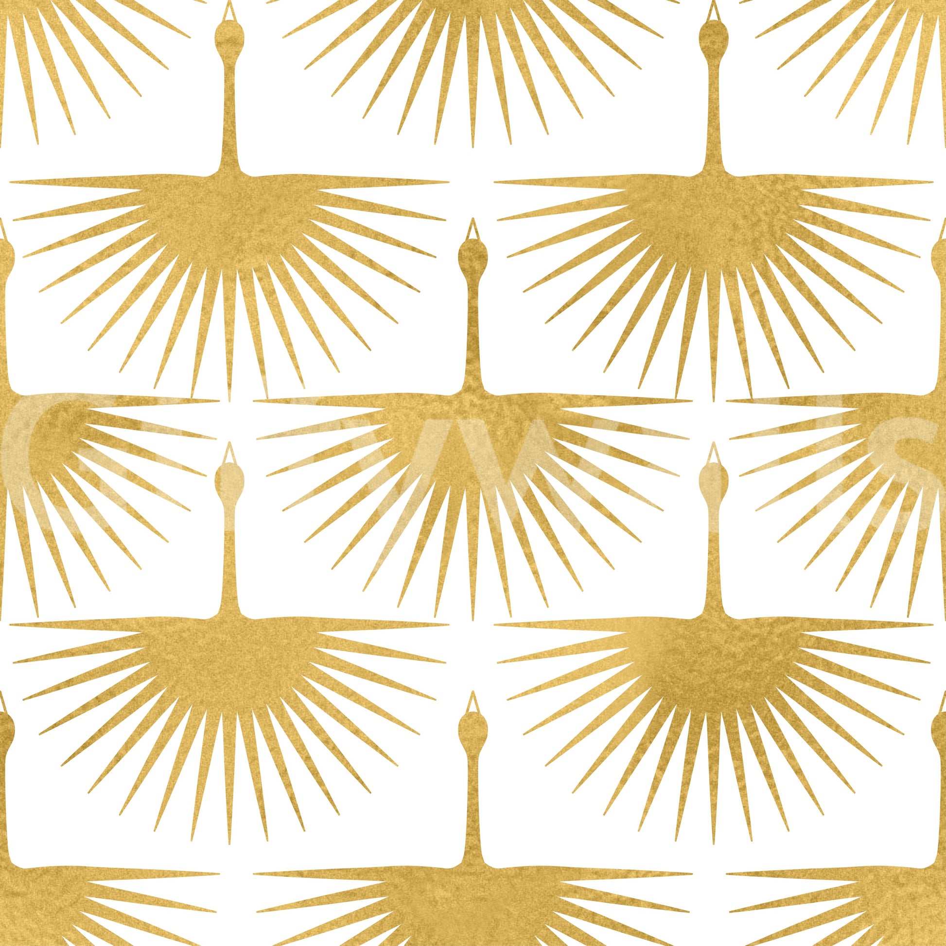 Contemporary sunburst wall Luxury Crane Sunburst Wallpaper