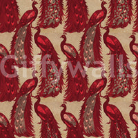 Crimson Elegance Peacock Wallpaper