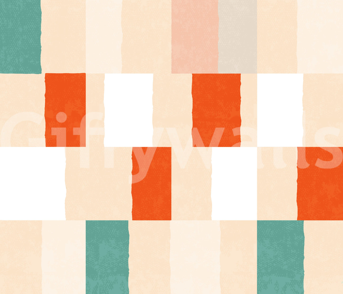 Sunwashed Modern Geometric Terracotta Sage Wallpaper⁠