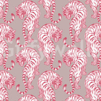 Pink Chinoiserie Tiger Pattern Wallpaper Wallpaper⁠