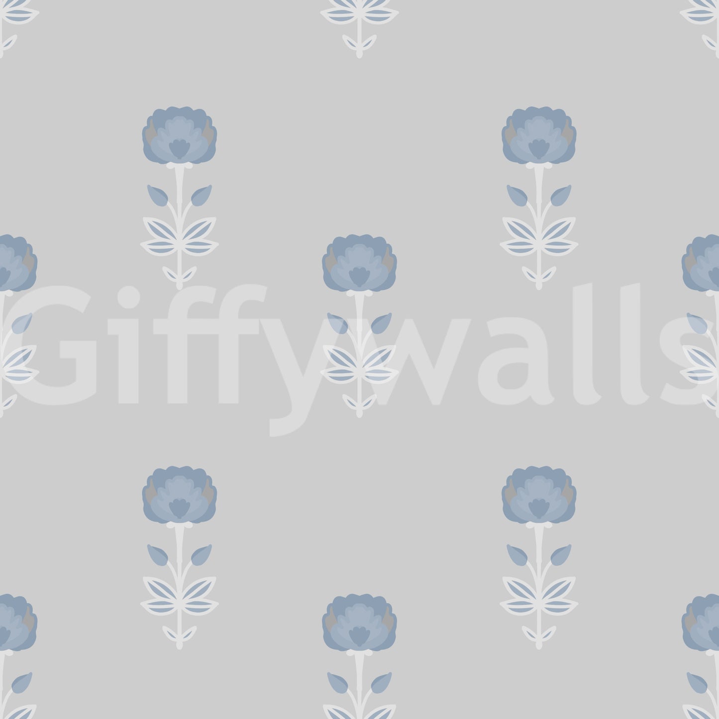 Blue Blossom Indian Block Print Wallpaper Wallpaper⁠