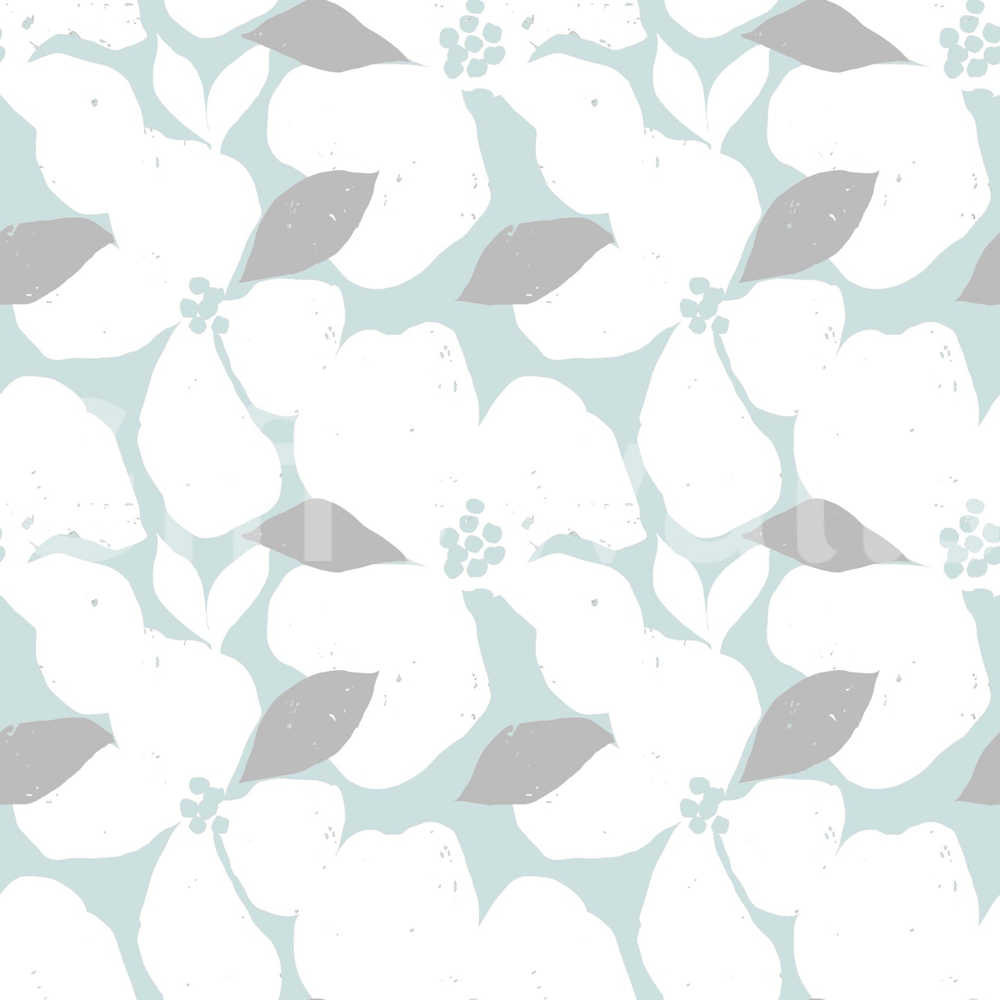 Pale Blue Pastel Bloom Floral Wallpaper Wallpaper⁠