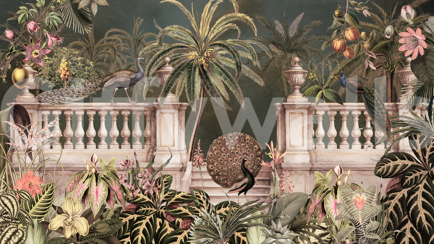 Majestic Peacock Regency Garden Wall Mural Wall Mural