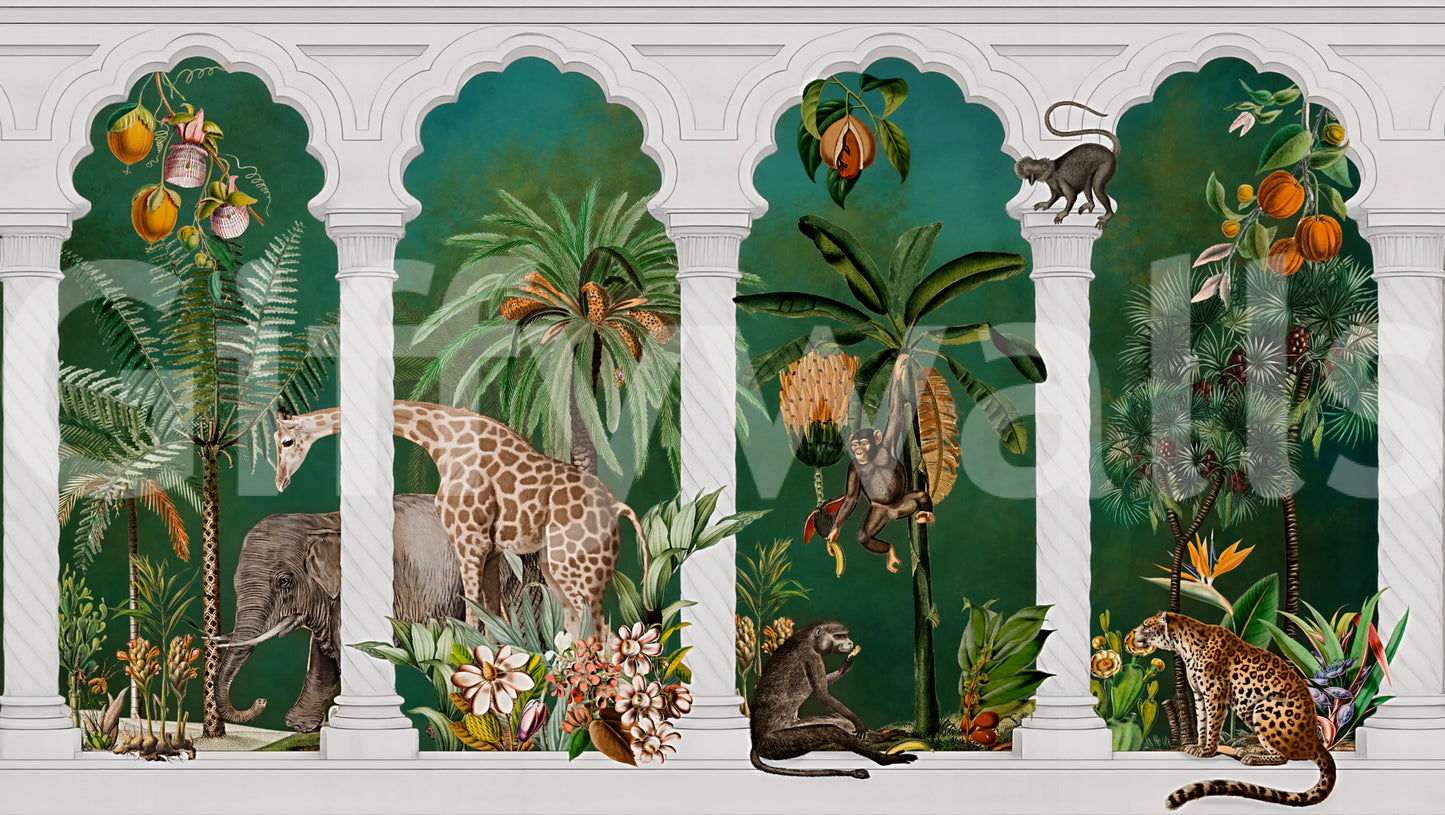 Majestic Mughal Archway Safari Wall Mural Wall Mural