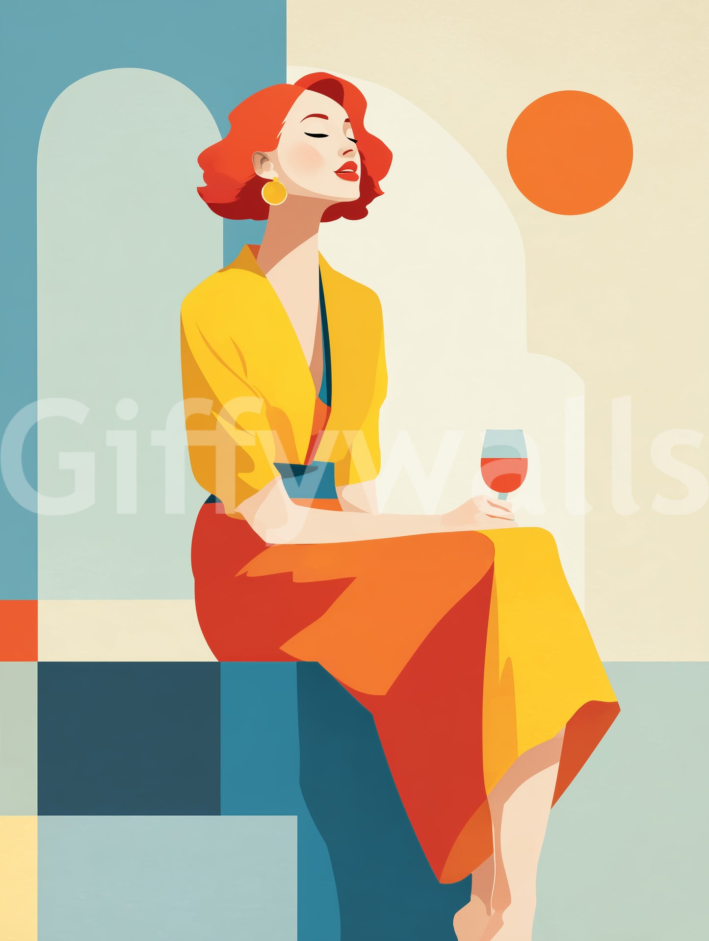 Flat matte look keeps the Chic Deco Moment wall mural clean and modern GD10804

