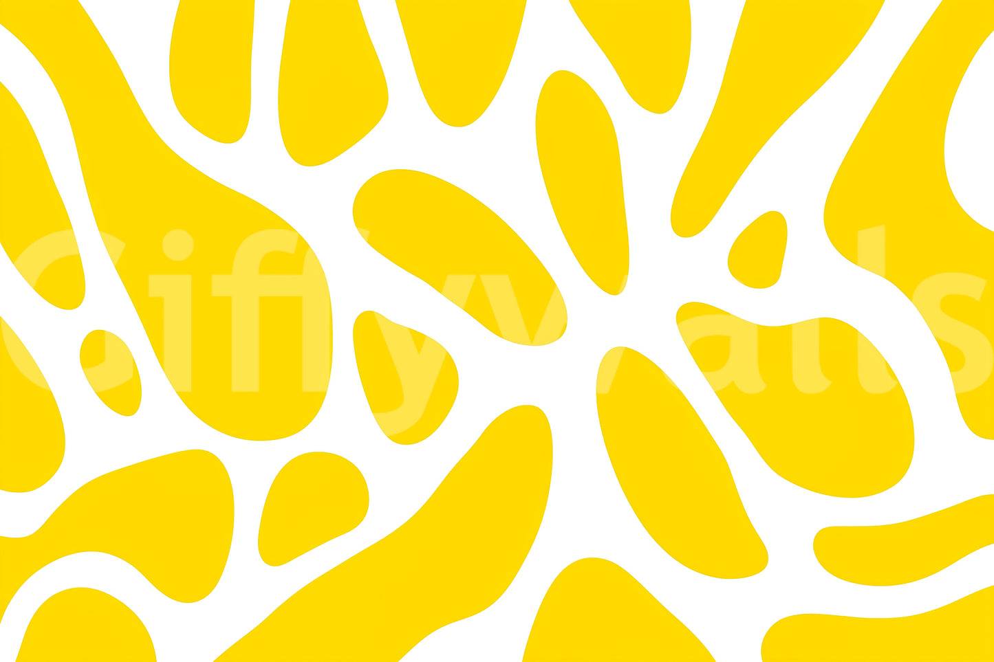 Warm golden yellow contrasts a clean white base in the abstract wall mural GD10807
